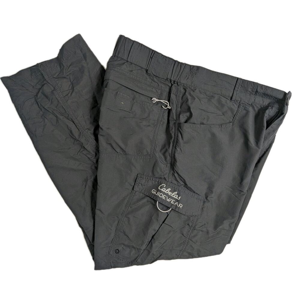 Cabela’s Guidewear Pants Mens Medium Black No Fly Zone UPF 50 Fishing Nylon